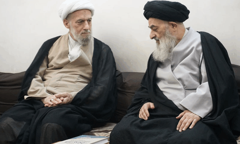 دیدار وکیل آیت الله العظمی شیرازی در آمریکا با معظم له در قم