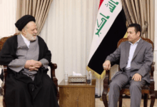 دیدار مشاور امنیت ملی عراق با رئیس هیئت علمای شیعه سوریه در بغداد