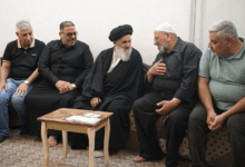 دیدار خادمان موکب حضرت رسول اعظم صلی الله علیه وآله با آیت ‌الله العظمی شیرازی در قم