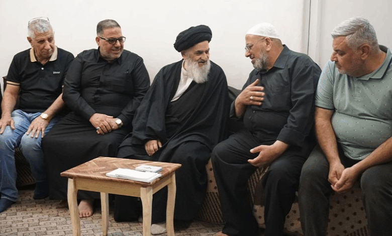 دیدار خادمان موکب حضرت رسول اعظم صلی الله علیه وآله با آیت الله العظمی شیرازی در قم