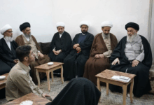 دیدار جمعی از فضلا و فعالان دینی و اجتماعی بصره با آیت ‌الله العظمی شیرازی در قم