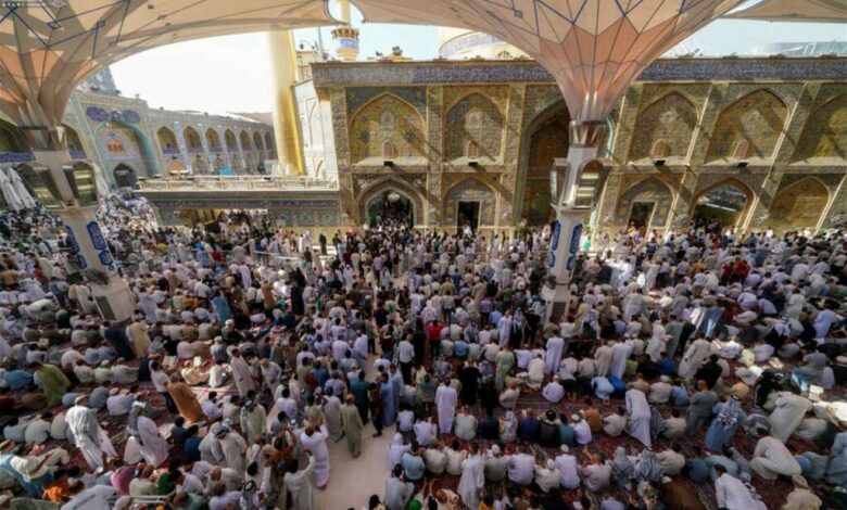 Necef Eşref'te 4 milyondan fazla ziyaretçi katılımıyla Kadir-i Hum Bayramını kutladı.